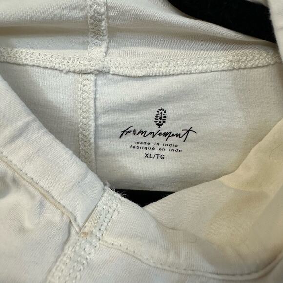 Free People Movement Long Sleeve Funnel Neck Hooded Cream Sunrise Pullover XL - Picture 5 of 5